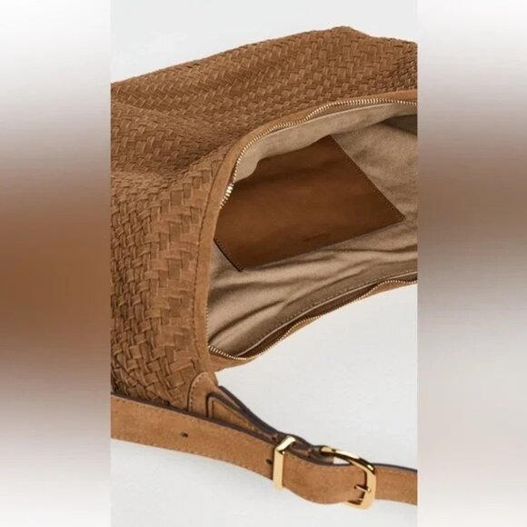 🆕MADEWELL Essentials Curve Suede Woven Shoulder Bag Brown - Picture 6 of 14